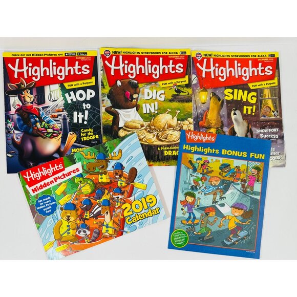 Highlights Magazine Lot Kids Activities Puzzles Classroom Reading Fun 2019 - Picture 4 of 5